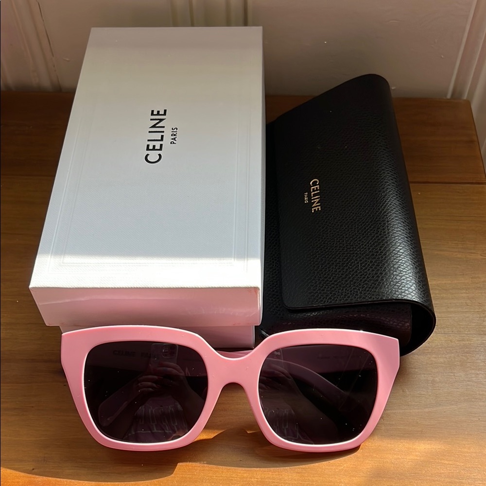 Celine Pink Frame Sunglasses with Black Lenses
